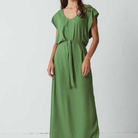 vestido largo verde skfk