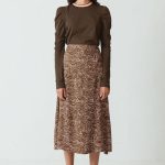 Falda midi de skfk estampada con corte lateral