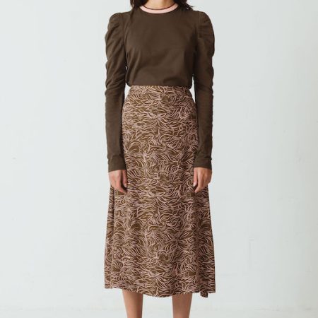 Falda midi de skfk estampada con corte lateral