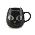 Mug gato negro. Taza mágica. Café. Té. Diseño divertido. Cerámica. Regalo.