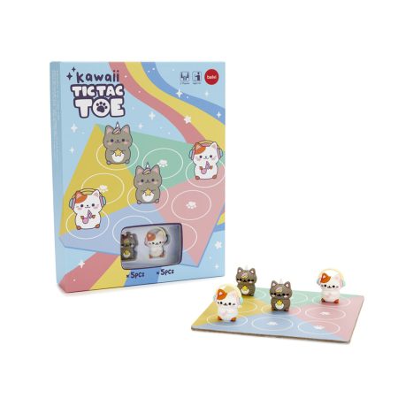 Tic Tac Toe Kawaii. Gatos. Divertido. Juego de mesa. Regalo original.
