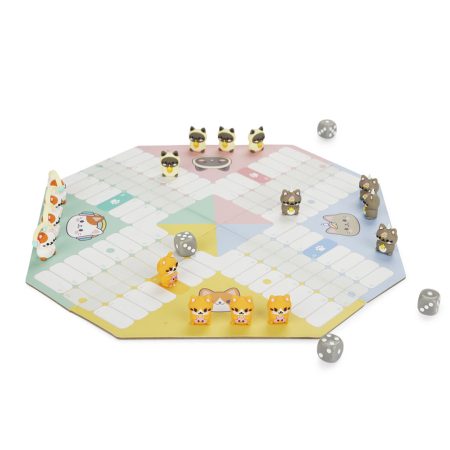 Juego de mesa kawaii. Purrchisi. Diseño adorable. Gatos.