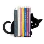 Sujetalibros gato negro. Metal. Decoración hogar. Oficina. Regalo para amantes de los gatos. Diseño elegante.