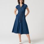 vestido tejano de surkana camisero azul marino