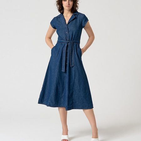 vestido tejano de surkana camisero azul marino