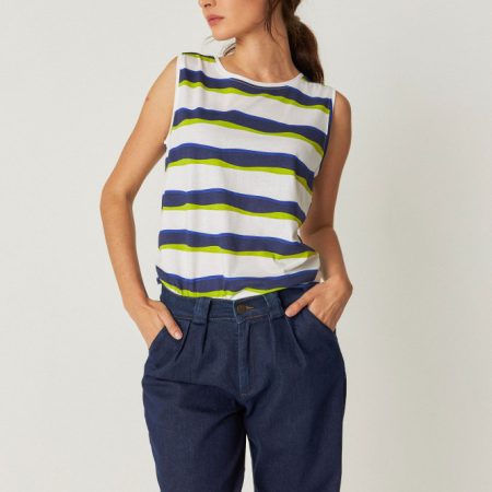 Camiseta Klio-Gots de SKFK, sin mangas y de algodón orgánico, en color neutro