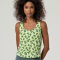 Top de tirantes estampado verde claro en aloe vera de Surkana